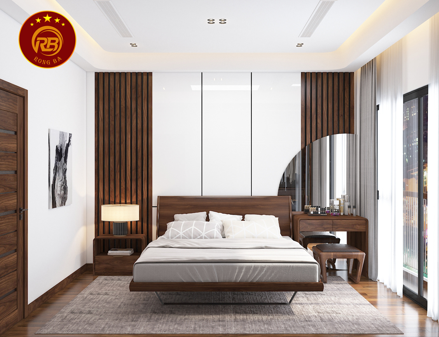 bàn trang điểm gỗ óc chó 17