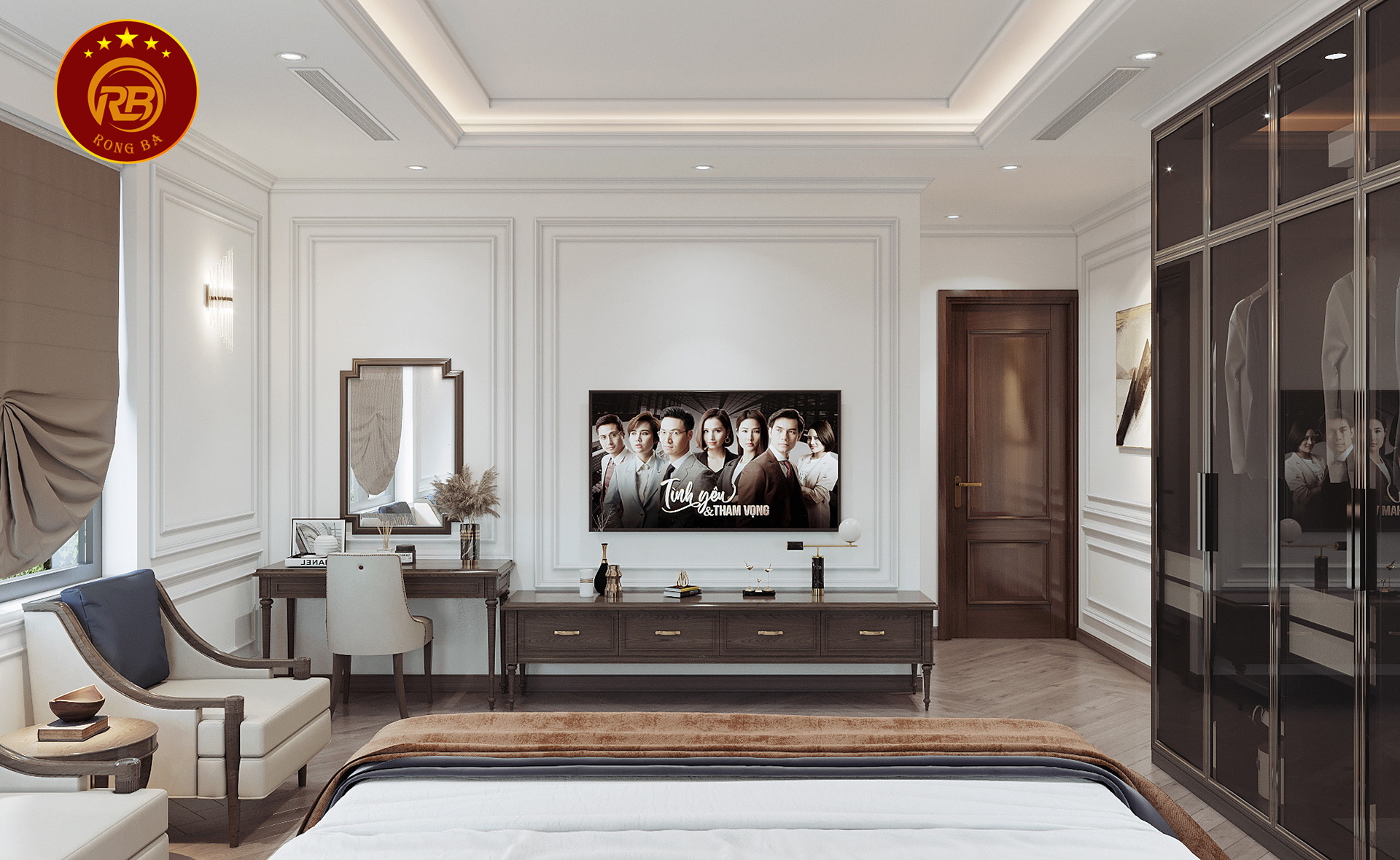 bàn trang điểm gỗ óc chó 20