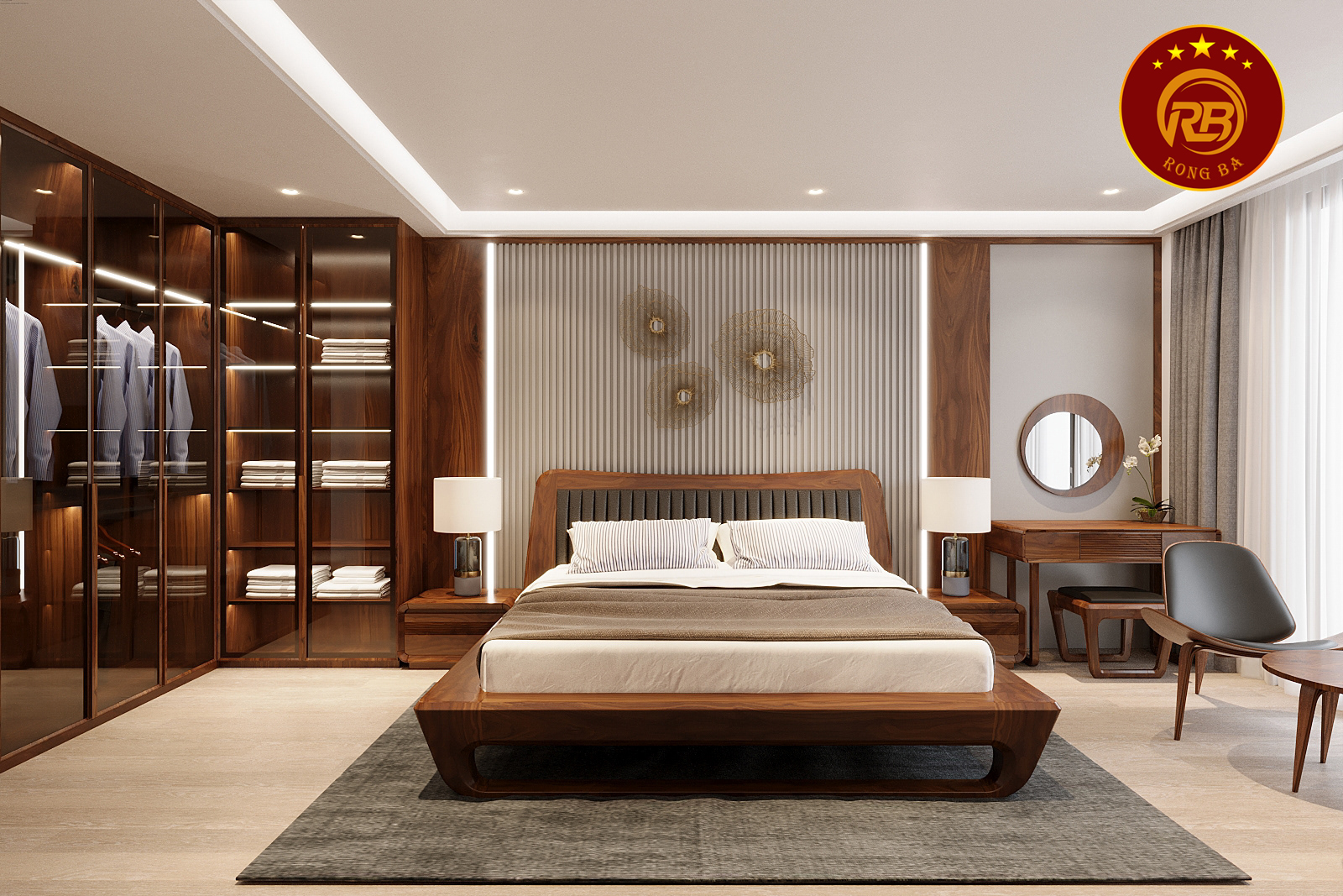 bàn trang điểm gỗ óc chó 21