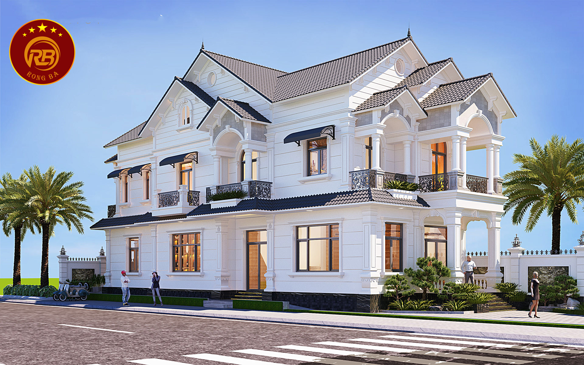 Thiết kế biệt thự 2 tầng đẹp thoáng đãng tiện nghi thoải mái 1