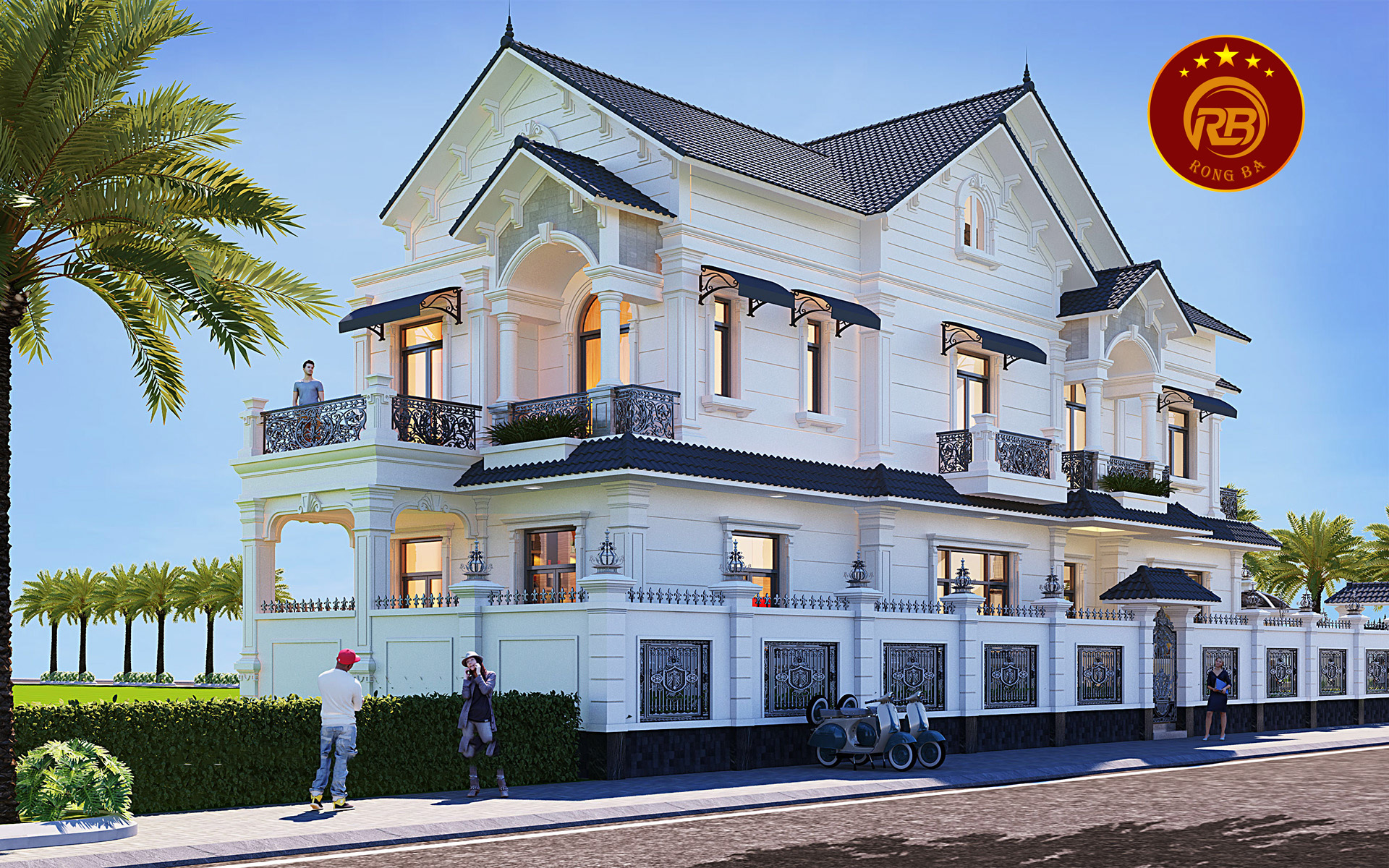 Thiết kế biệt thự 2 tầng đẹp thoáng đãng tiện nghi thoải mái 3