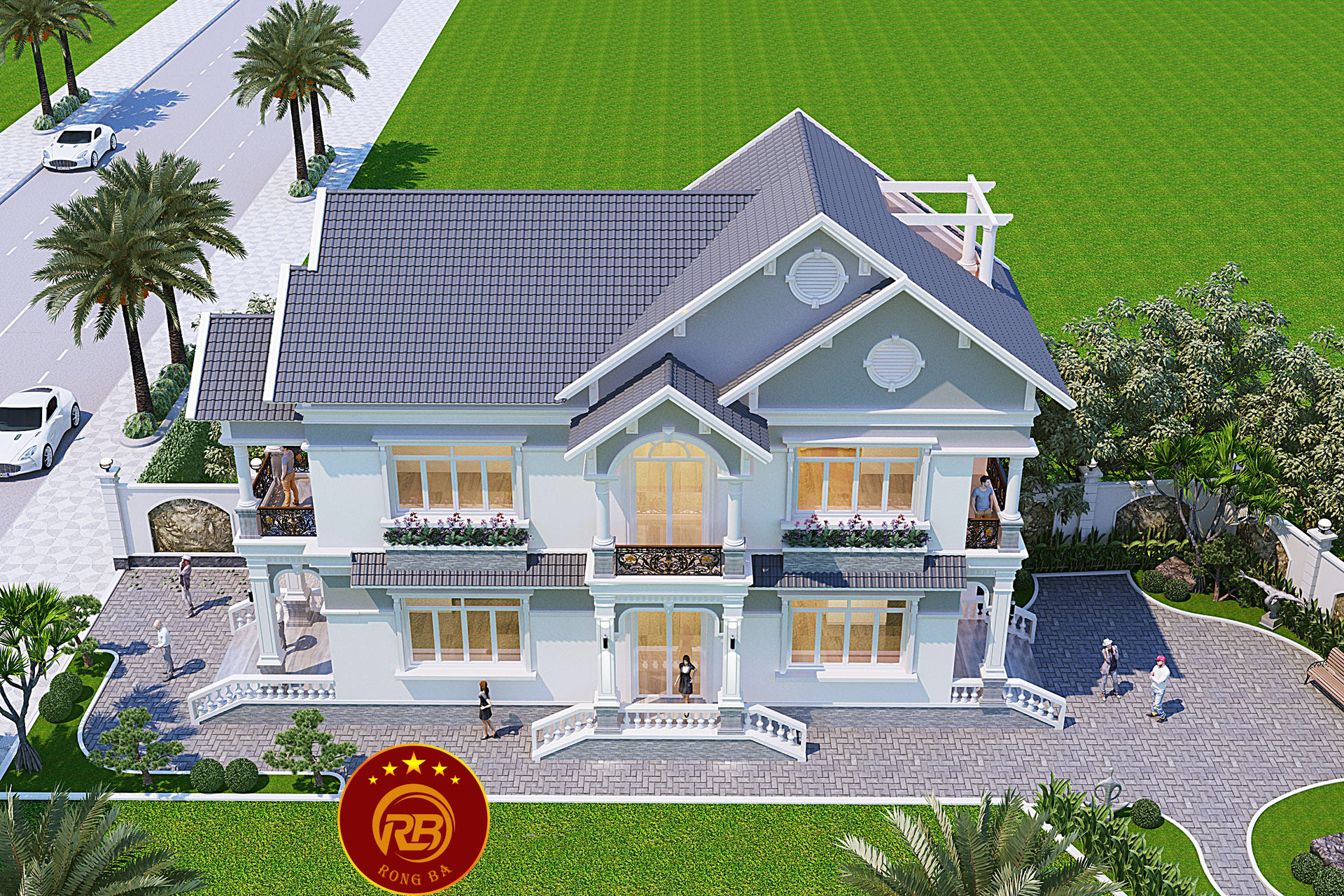 Thiết kế biệt thự tân cổ điển 2 tầng mái thái đáp ứng đầy đủ công năng 1