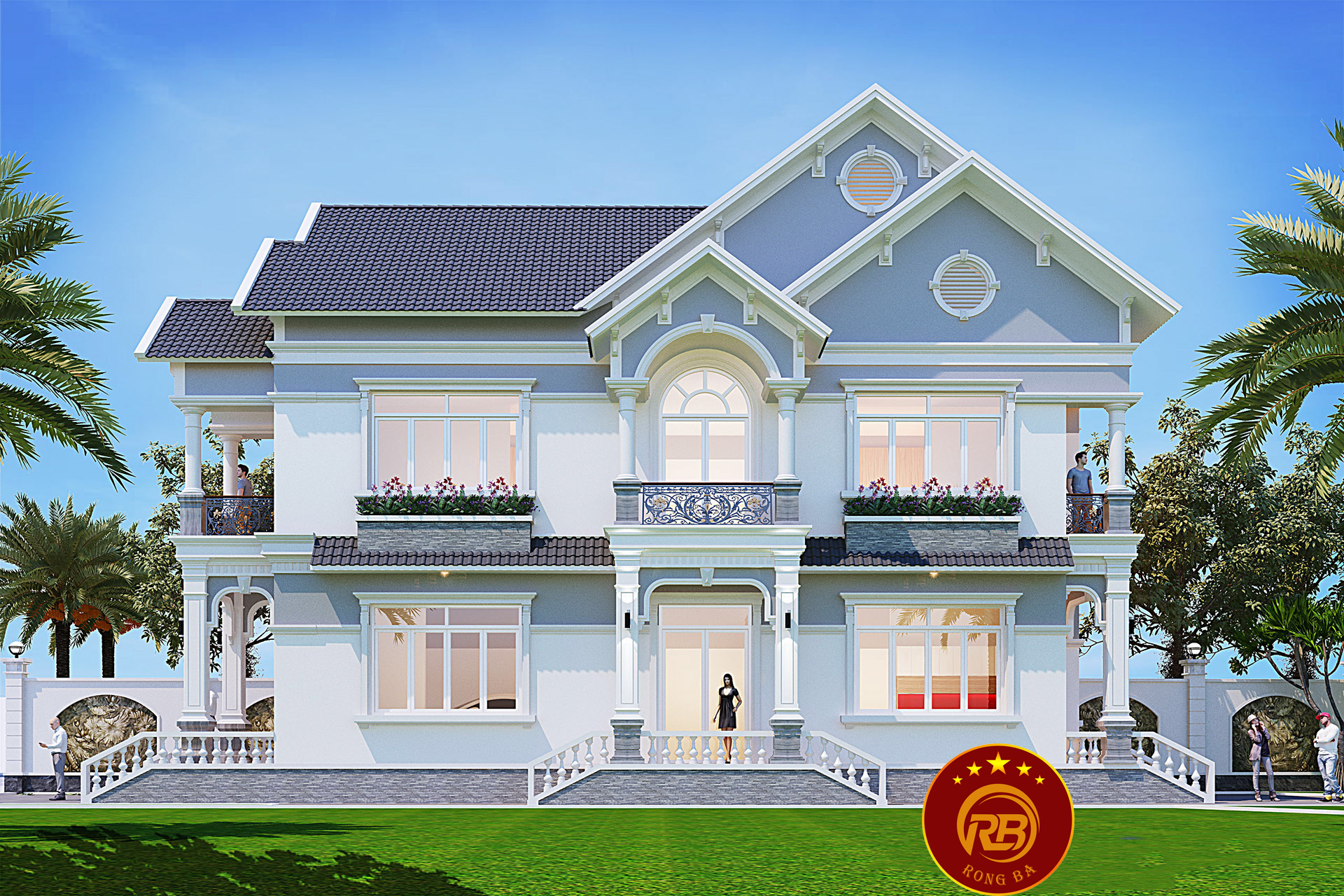 Thiết kế biệt thự tân cổ điển 2 tầng mái thái đáp ứng đầy đủ công năng 2
