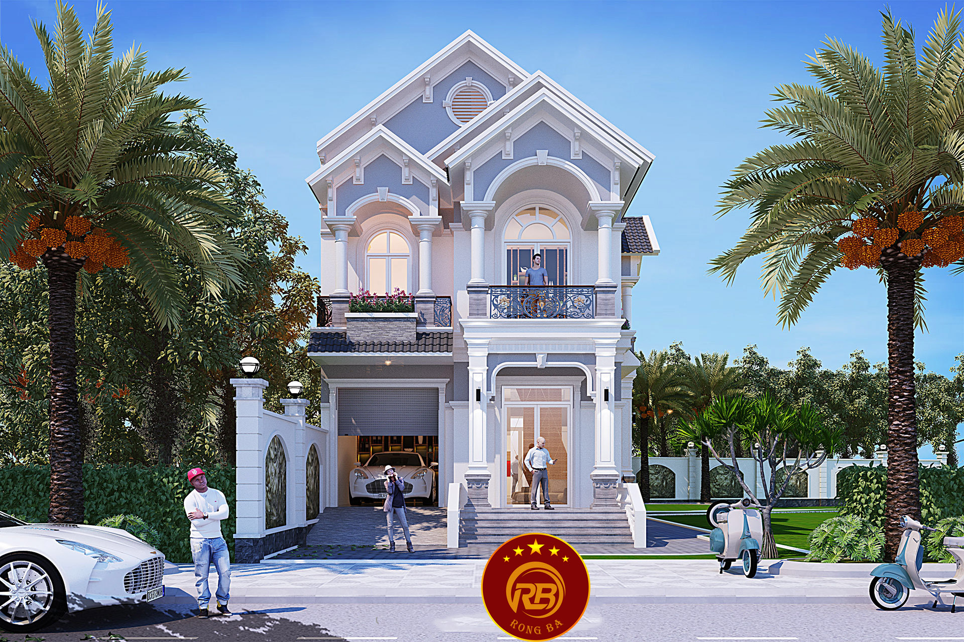 Thiết kế biệt thự tân cổ điển 2 tầng mái thái đáp ứng đầy đủ công năng 7