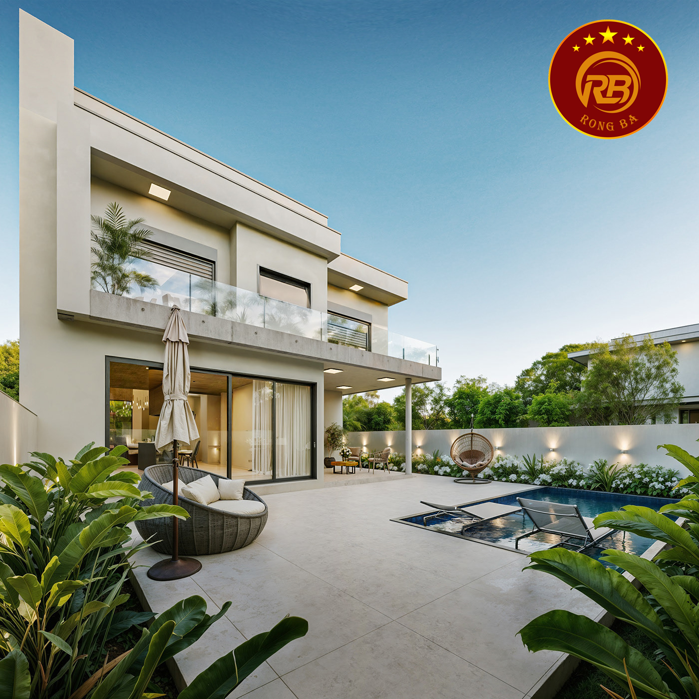 Gợi ý mẫu thiết kế nhà biệt thự 2 tầng 100m2 thẩm mỹ cao 3