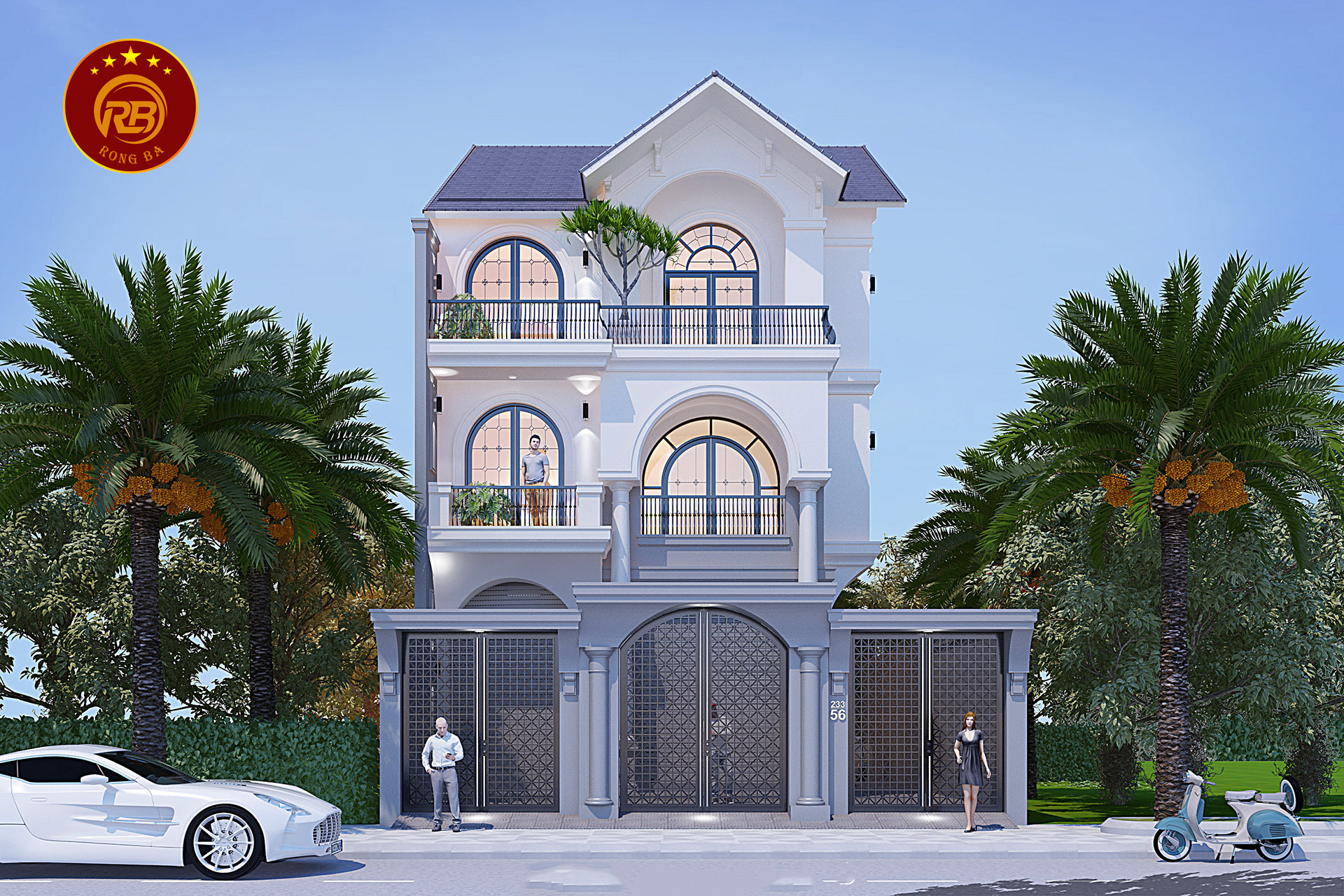 thiết kế biệt thự tân cổ điển 8