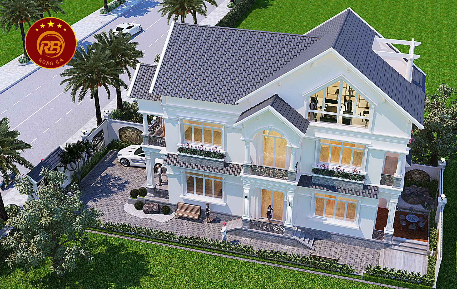 Thiết kế biệt thự mặt tiền 8m đảm bảo nhu cầu sử dụng, thẩm mỹ 10