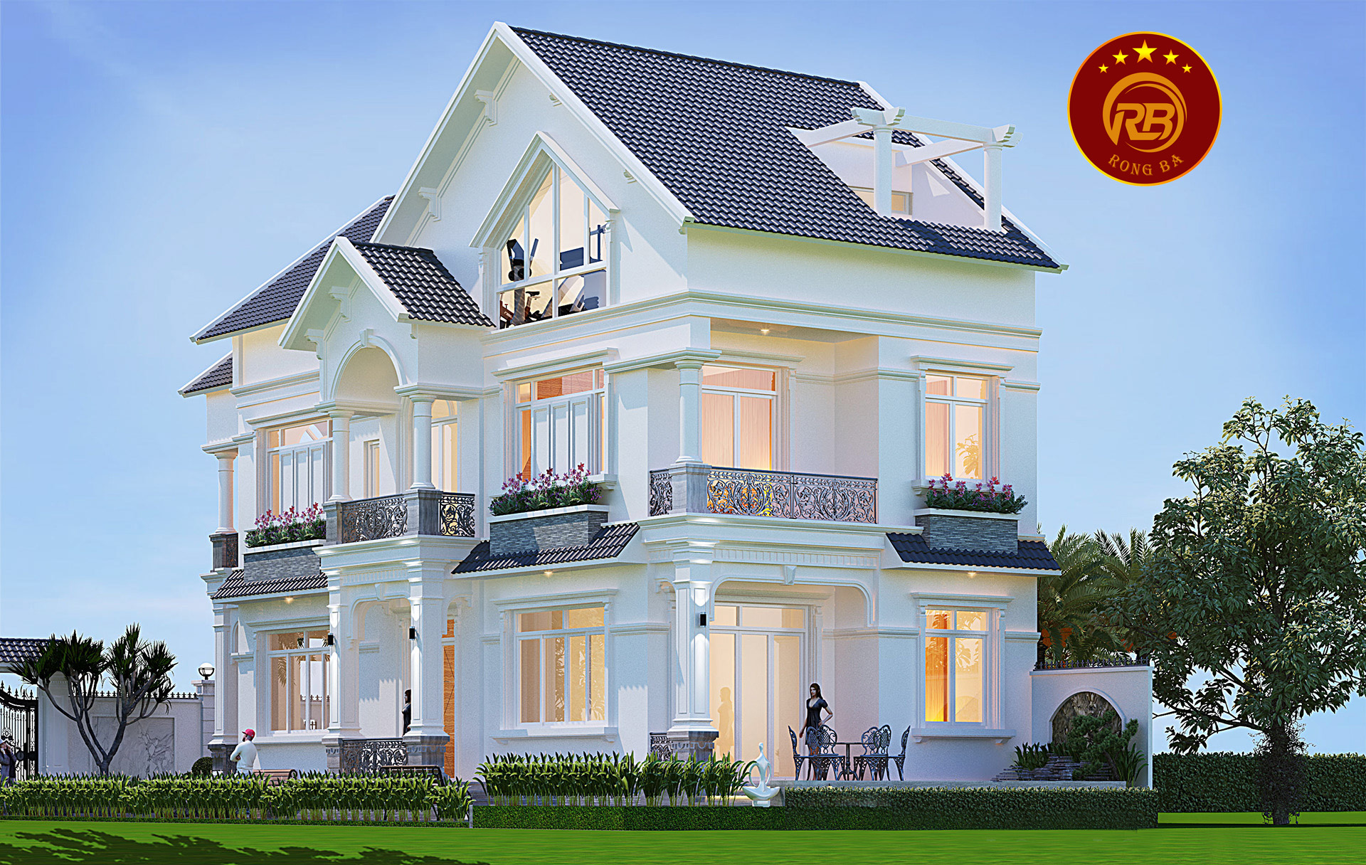 Thiết kế biệt thự mặt tiền 8m đảm bảo nhu cầu sử dụng, thẩm mỹ 2
