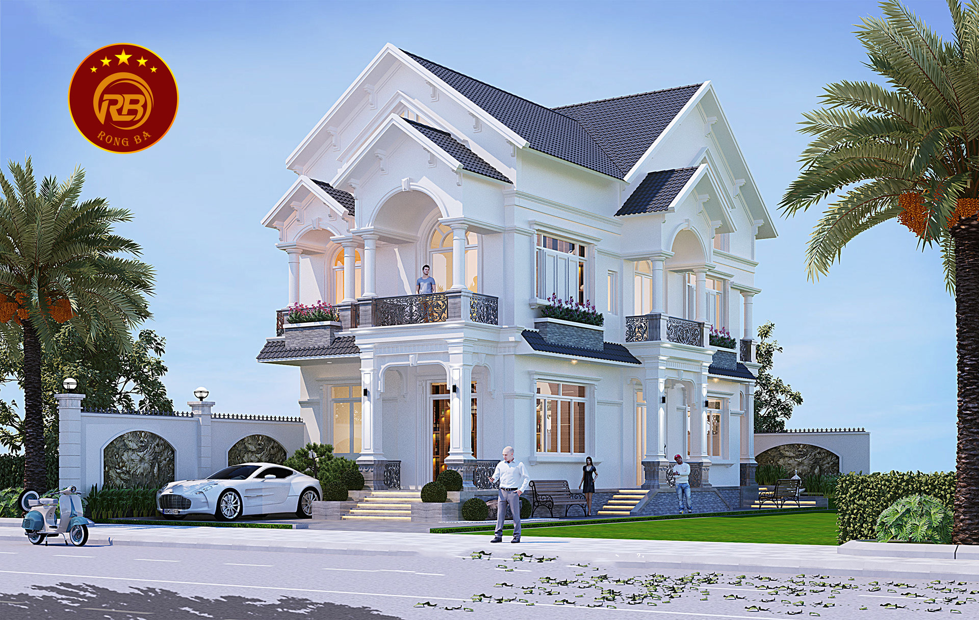 Thiết kế biệt thự mặt tiền 8m đảm bảo nhu cầu sử dụng, thẩm mỹ 4