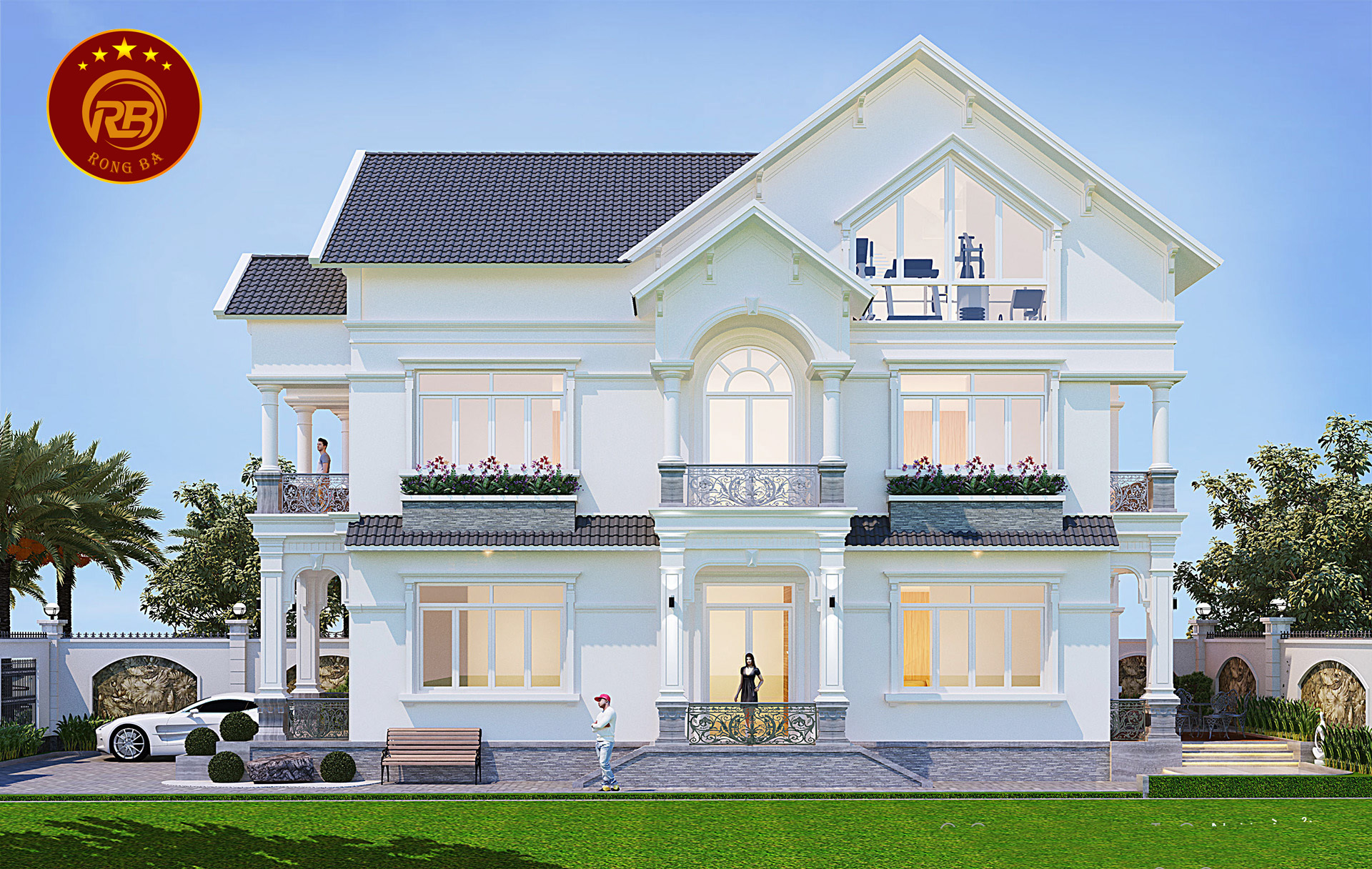 Thiết kế biệt thự mặt tiền 8m đảm bảo nhu cầu sử dụng, thẩm mỹ 5