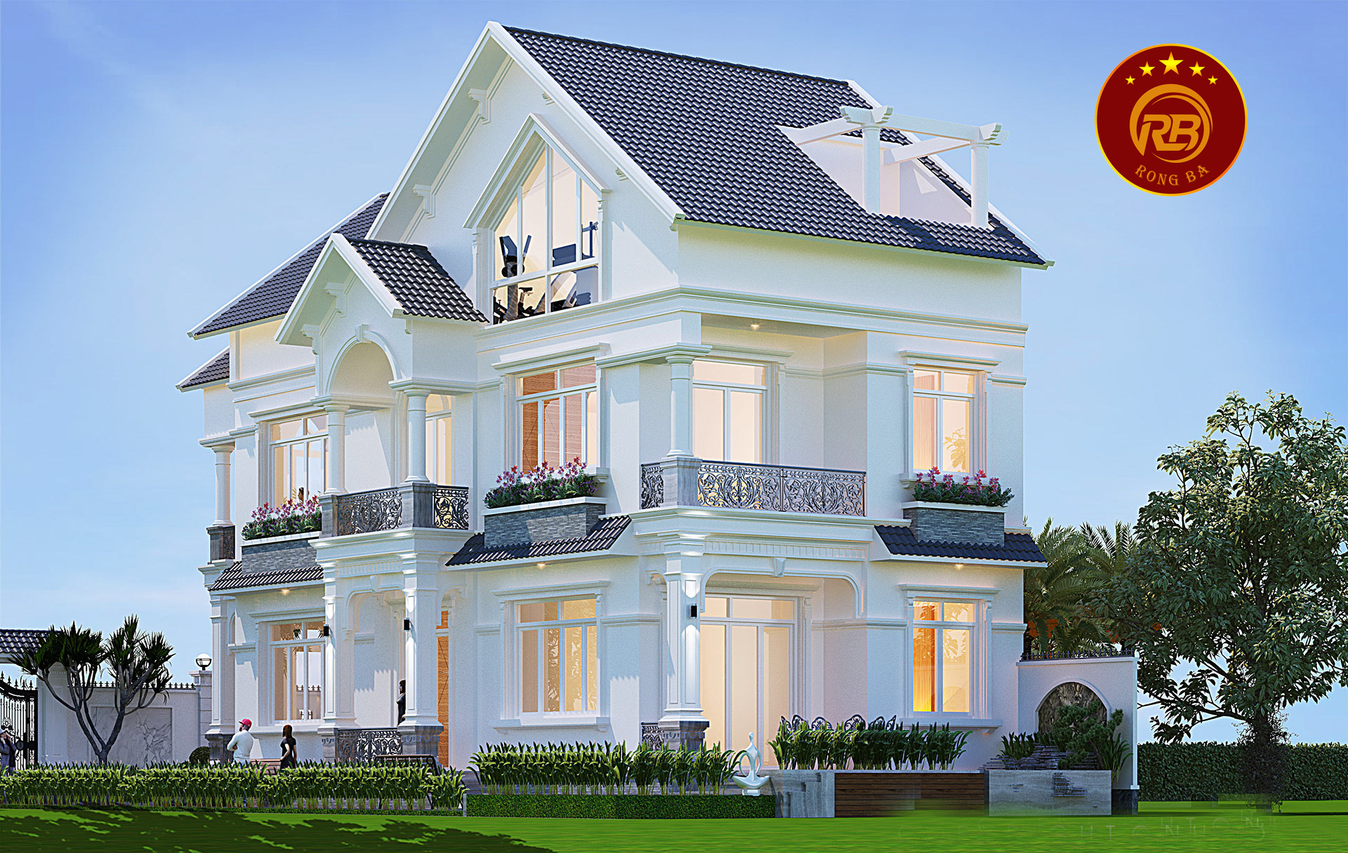 Thiết kế biệt thự mặt tiền 8m đảm bảo nhu cầu sử dụng, thẩm mỹ 6