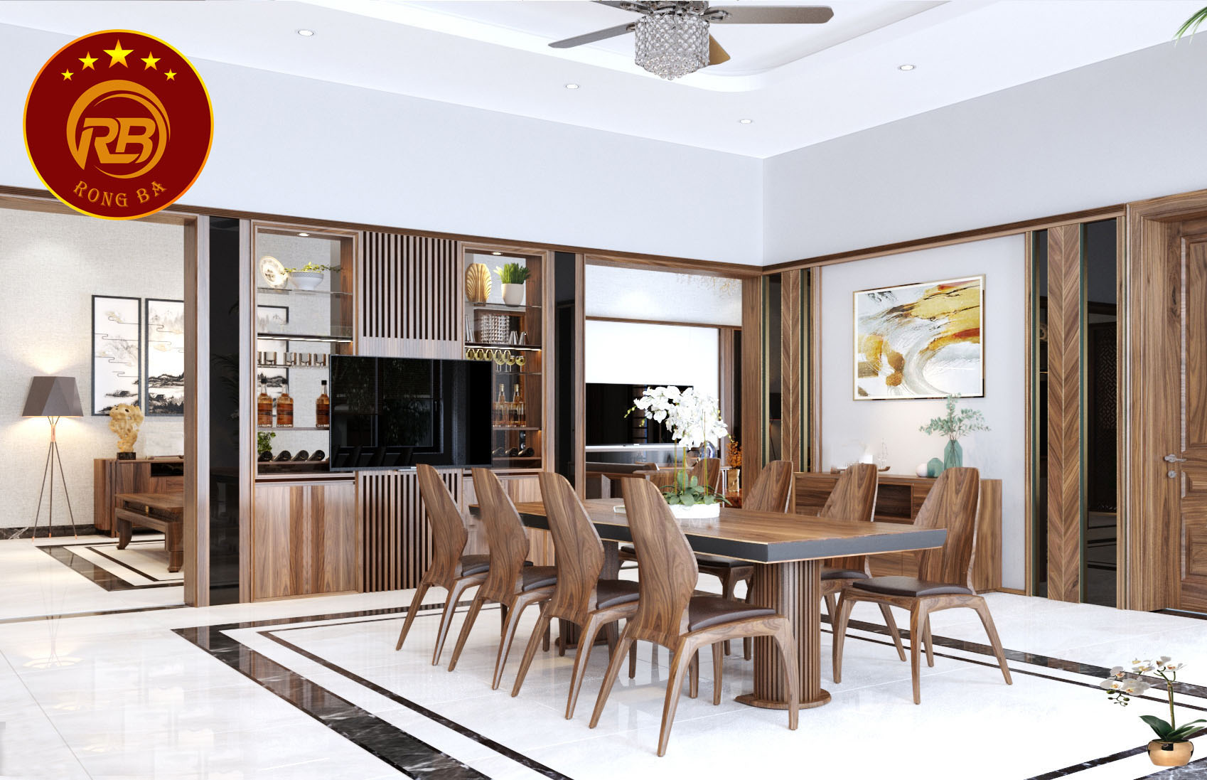 Nội thất chung cư gỗ óc chó tại lai châu sự sang trọng và hiện đại