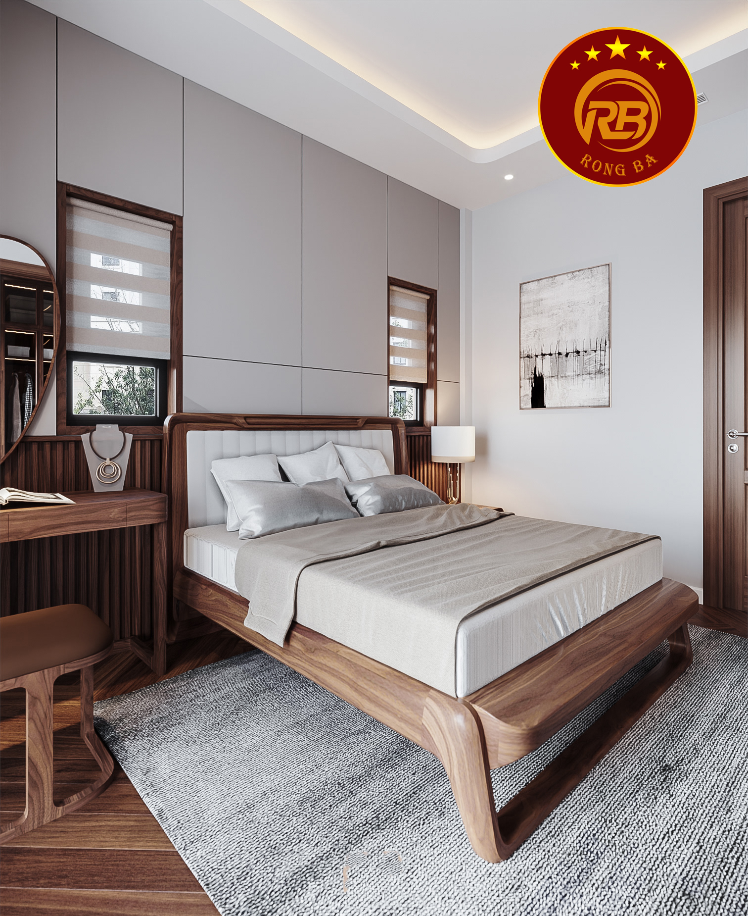 Phòng ngủ gỗ óc chó tại tây ninh đẳng cấp riêng cho gia đình