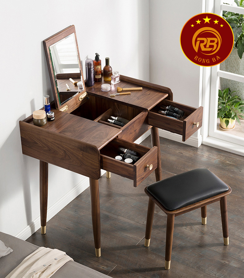 Mẫu bàn phấn gỗ óc chó tại quảng ninh tạo nên sự sang trọng
